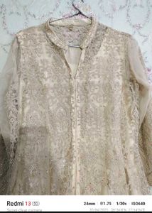 Elegant Embroidered Beige Anarkali
