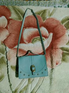 Chic Light Blue Studded Crossbody Bag