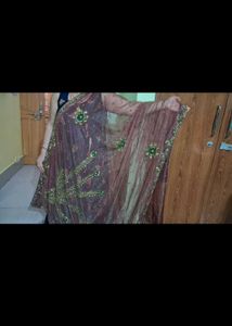 Embroidered Pink Saree