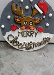 Handmade Merry Christmas Reindeer Decor