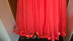 high flared stunning Coral netted Ethnic Gown