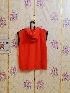 🇳🇿💫🎀Men's orange Sleeveless Hooded Jacket