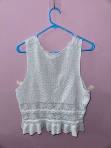 H&amp;M Knit Ruffle Crop Top