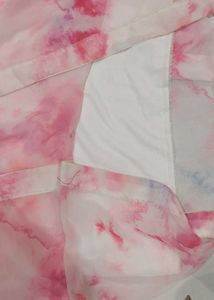 Elegant Pink Tie-Dye Maxi Dress one psc