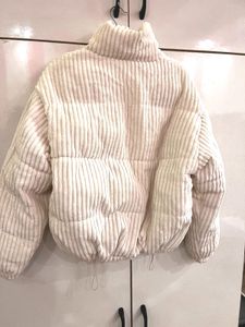 Cream Corduroy Puffer Jacket