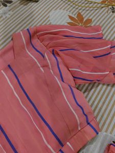 Cute Striped Crop Top &amp; Palazzo Set