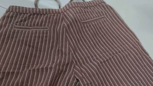low waist Striped Linen Pants