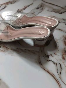Chic Clear Strap White Heels