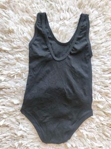 Classic Sleeveless Black Bodysuit for Girls