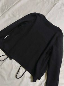 Black tie up cardigan