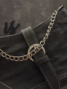 Chic Chain Strap denim Shoulder Bag