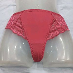 ⚛️ Coral Lace Trim Thong Panty