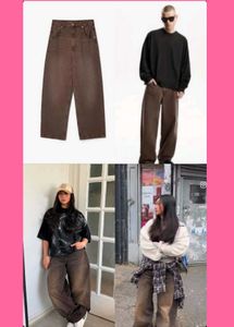 Wide-Leg Brown BaggyJeans