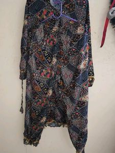 Beautiful Blue Patchwork Kurta Set