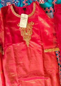 Stunning Red Embroidered Kurta Set