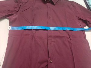 Men's Burgundy Collared Shirt