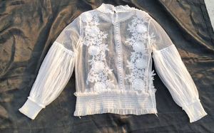 White Floral Lace Blouse