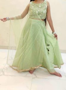 Price Drop Green Embroidered Thread Work