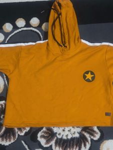 Mustard Hoodie with Star Detail