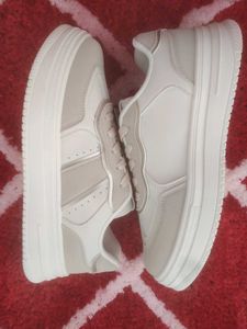 Women Stylish Cream Platform Sneakers