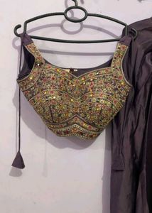 Embroidered Blouse and Pleated Skirt Set