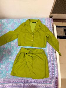 Lime Green co ord set with skirt