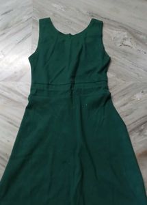 Green Sleeveless Zip-Up Dress