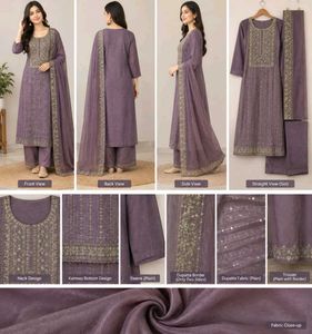 Brand New Light Purple Embroidered Unstitched Suit