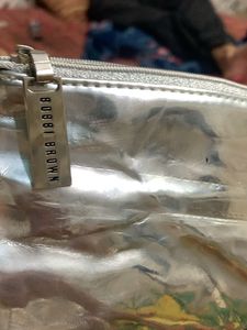 Vintage silver  Plaid Wristlet Clutch