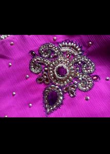 Pink full work Diamond Saree