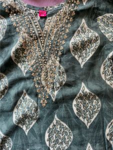 Embroidered Cotton Kurta with dupatta