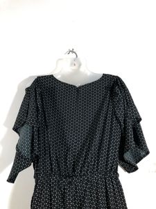 Chic Patterned Cold Shoulder Maxi Dress