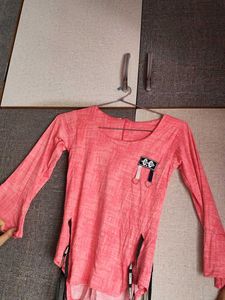 Pink Bell Sleeve Top with Trendy Straps