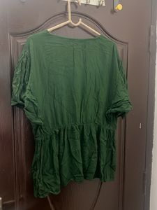 Olive Green Button-Down Top