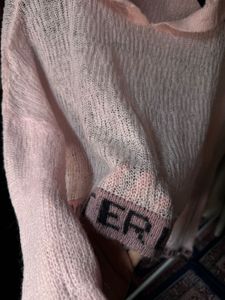 Baby Pink Knitted Cropped Hoodie