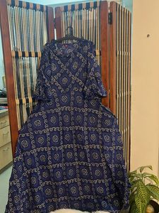 Beautiful Blue Printed Kurta cum dress