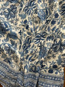 Blue Floral Print Ethnic Kurta