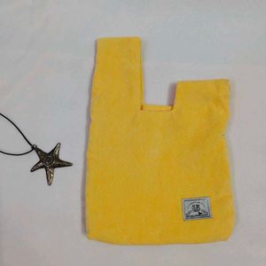 Bright Yellow Corduroy Tote Bag