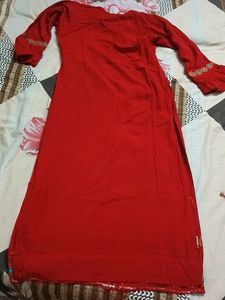Red Colour Kurta With Embroidery