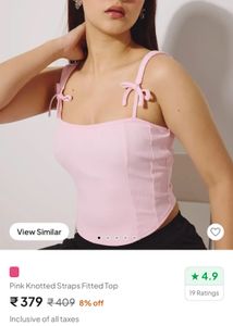 Pink Ribbed Crop Top