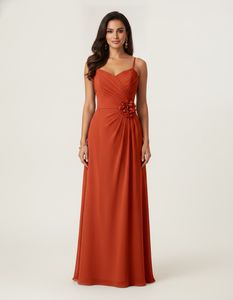 Elegant Orange Evening Gown