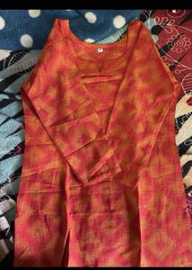 New Vibrant Orange and Red Kurta