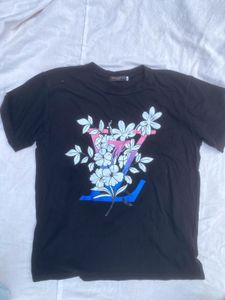 Louis Vuitton unisex Black Floral T-Shirt