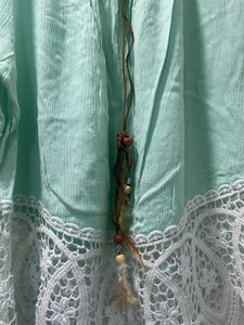 Boho Crochet Lace Trim Blouse
