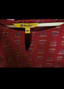 Global desi Rustic red Peplum Top