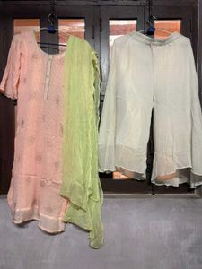 Peach sharara set