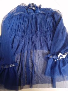 Royal Blue Sheer Mesh Top