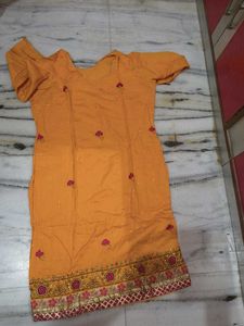 Designer Orange Kurta Set with Dupatta