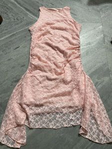 Elegant Pink Lace Dress