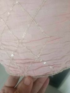 sequin peach duppatta